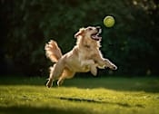 Thumbnail 75 of 80 - A dog is leaping into the air to catch a tennis ball.at Addison at Sutherland, Knoxville, TN  