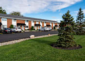 Thumbnail 12 of 16 - A tree is in a mulched area in front of a building.