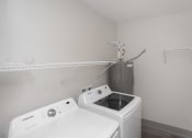 Thumbnail 3 of 43 - an empty laundry room with a washing machine and a dryer at Morada at Maysville, Fort Wayne, 46815