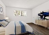 Thumbnail 16 of 44 - an image of a bedroom with a bed and a dresser