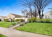 Thumbnail 9 of 10 - the front yard of a house with a lawn and a sidewalk