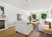 Thumbnail 3 of 95 - a living room with white furniture and a tv on the wall