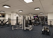 Thumbnail 6 of 25 - Modern fitness center equipped for your daily workout routine.