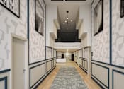Thumbnail 9 of 25 - Bright and inviting apartment lobby designed with upscale finishes and sophisticated décor