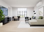 Thumbnail 13 of 25 - Contemporary apartment living space designed for everyday comfort.