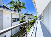 Thumbnail 111 of 228 - A white building with a balcony and a tree in the background.