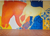 Thumbnail 7 of 10 - a mural of a horse on the wall of a building