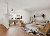 Thumbnail 3 of 22 - the living room and dining room of an apartment