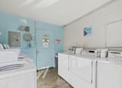 Thumbnail 6 of 79 - A laundry room with washers and dryers.
