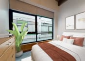 Thumbnail 20 of 45 - a bedroom with a large window and a large bed