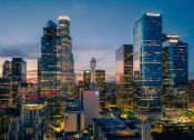 Thumbnail 45 of 45 - a view of the downtown los angeles skyline at dusk