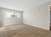 Thumbnail 6 of 15 - an empty living room with carpet and a window