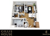 Thumbnail 26 of 31 - 2 bedroom floor plan  the elite gills house