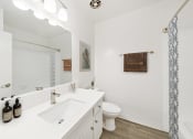 Thumbnail 17 of 24 - a bathroom with a sink and a toilet and a mirror