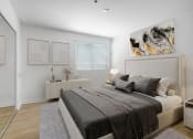 Thumbnail 6 of 46 - a bedroom with a bed and a window