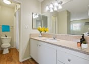 Thumbnail 15 of 22 - Bathroom with single vanity area
