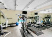Thumbnail 13 of 14 - a gym with lots of treadmills and other exercise equipment