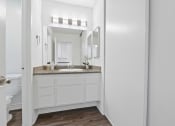 Thumbnail 7 of 48 - a bathroom with a sink and a mirror