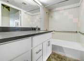 Thumbnail 35 of 92 - the preserve at ballantyne commons apartment bathroom with tub and sink