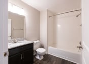 Thumbnail 59 of 63 - Full Bath in the Two Bedroom One Bath Apartment at Woodbridge Apartments Bloomington
