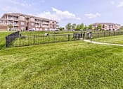 Thumbnail 25 of 27 - A grassy area in front of apartment buildings.