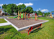 Thumbnail 9 of 16 - Playground featuring slides and climbing structures  at Copper Gate, Lafayette, IN