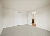 Thumbnail 6 of 15 - Primary bedroom with a closet in a 2-bedroom, 1-bath apartment at Cambridge Square Apartments in Flint.