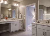 Thumbnail 22 of 41 - Luxury Penthouse Master Bathroom with Two Vanities at Quarry at River North Apartments, Indianapolis