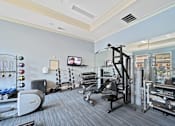 Thumbnail 14 of 56 - a large fitness center with cardio, strength, free weights, and stretching equipment