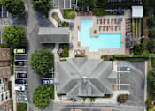 Thumbnail 53 of 56 - aerial view of the clubhouse, swimming pool, and sundeck at Centerville Manor