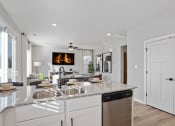 Thumbnail 47 of 48 - an open kitchen and living room with a fireplace