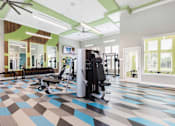 Thumbnail 25 of 30 - weight tower in center of fitness center