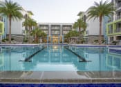 Thumbnail 16 of 44 - Olympic-sized, resort-style swimming pool surrounded by palms at Residences at The Green