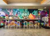 Thumbnail 8 of 42 - zebra wall in upstairs lounge at Lake Nona Pixon, Orlando, Florida