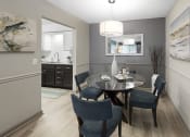 Thumbnail 10 of 19 - Dining area with pendant lighting, plank-style flooring, and model dining set at The Madison Franklin, Tennessee, 37064
