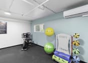 Thumbnail 17 of 20 - Fitness Facility with weighted wall balls, stationary bike, and more at King Arthurs Court, Seattle, Washington