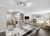 Thumbnail 10 of 34 - a living room and dining room with a table and chairs at Cidermill Village, Michigan