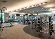 Thumbnail 53 of 73 - A gym with a variety of equipment including weights and cardio machines.