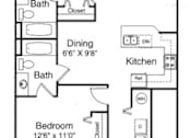 Thumbnail 5 of 41 - Two Bedroom Lower Floor Plan