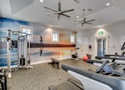 Thumbnail 12 of 12 - Fitness center with weights and treadmill at McHenry Square Apartments, Georgia, 30909