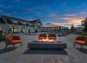 Thumbnail 37 of 37 - Cozy firepit and seating on the poolside patio 