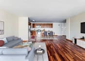 Thumbnail 14 of 45 - The Van der Rohe Living Room and Kitchen