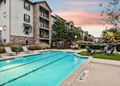 Thumbnail 49 of 53 - pool in front of apartment at Vine + Vail Townhomes and Apartments, Grapevine, TX
