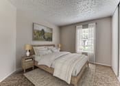 Thumbnail 4 of 40 - Bedroom with wood furniture and natural light at Arbors Of Corsicana Apartments, Texas