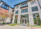Thumbnail 44 of 53 - Interior courtyard with landscaped common area at The Barton Apartments, Dallas