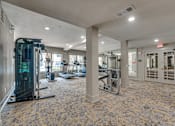 Thumbnail 53 of 69 - A gym with a variety of equipment including treadmills, weights, and exercise machines.