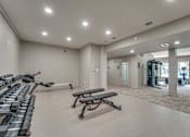 Thumbnail 56 of 69 - A spacious gym with treadmills, elliptical machines, and weight benches.