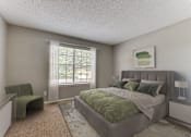 Thumbnail 14 of 51 - Bedroom With Expansive Windows at The Manhattan Apartments, Dallas, TX, 75252