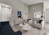 Thumbnail 1 of 51 - Living Room With Kitchen View at The Manhattan Apartments, Dallas