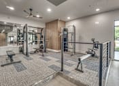 Thumbnail 47 of 52 - Fitness center with strength training equipment at The Montrose Apartments, Dallas, TX 75204
